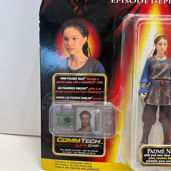 1998 Hasbro Star Wars Episode 1 Padme Naberrie Action Figure NEW CommTech Chip - Picture 3 of 12